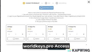 Worldkeys Pro - How to Buy RapidCloud Premium Key by PayPal