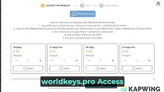 Worldkeys Pro - How to Buy RapidCloud Premium Key by PayPal