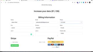 Adnan Afzal - File Transfer Web App - Payment Methods Stripe and PayPal