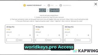 Worldkeys Pro - How to Buy Keep2Share Premium Key by PayPal