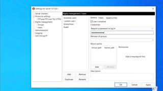 MoneyPlatform - FileZilla K2S Server Users Types and Placeholders